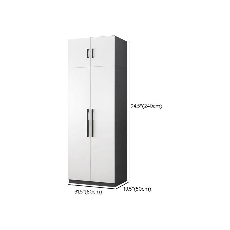 Engineered Wood Wardrobe Cabinet Modern Style Wardrobe Closet with Shelves