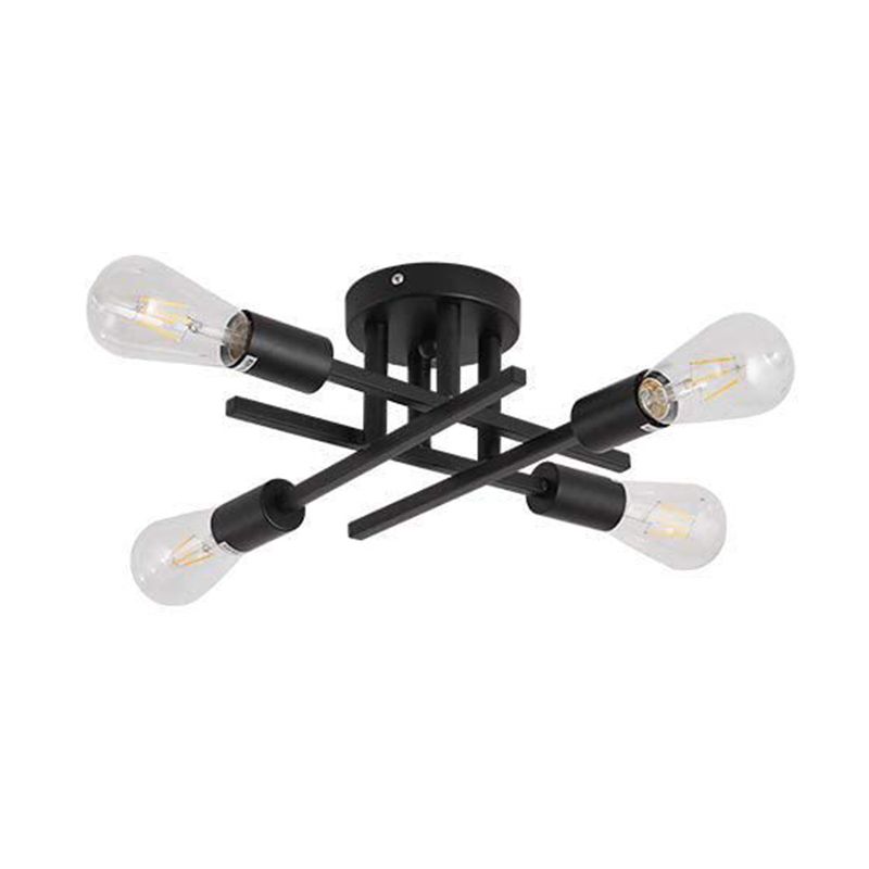 Industrial Style Iron Ceiling Light 4-Lights Stripe Shape for Bedroom