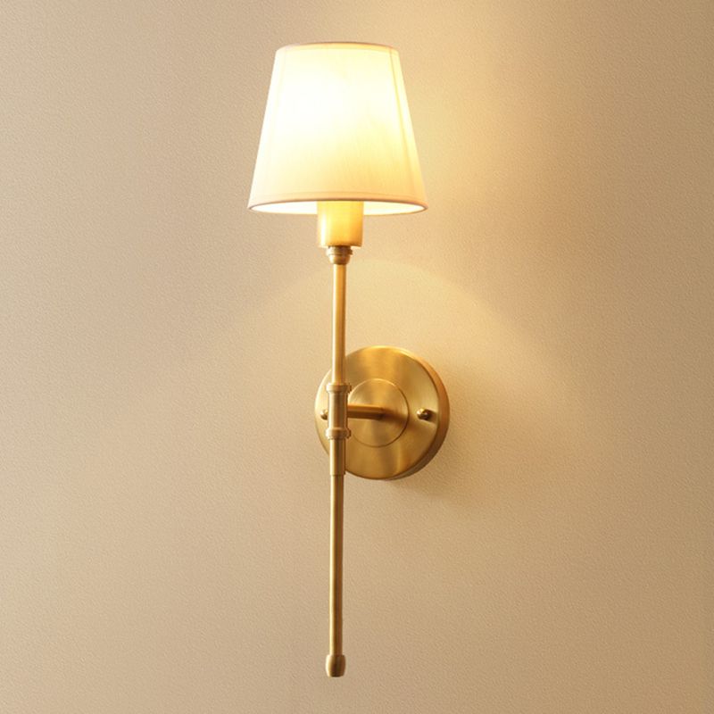 Geometric Wall Light Fixture Modern Fabric 1 Light Wall Sconce in Gold