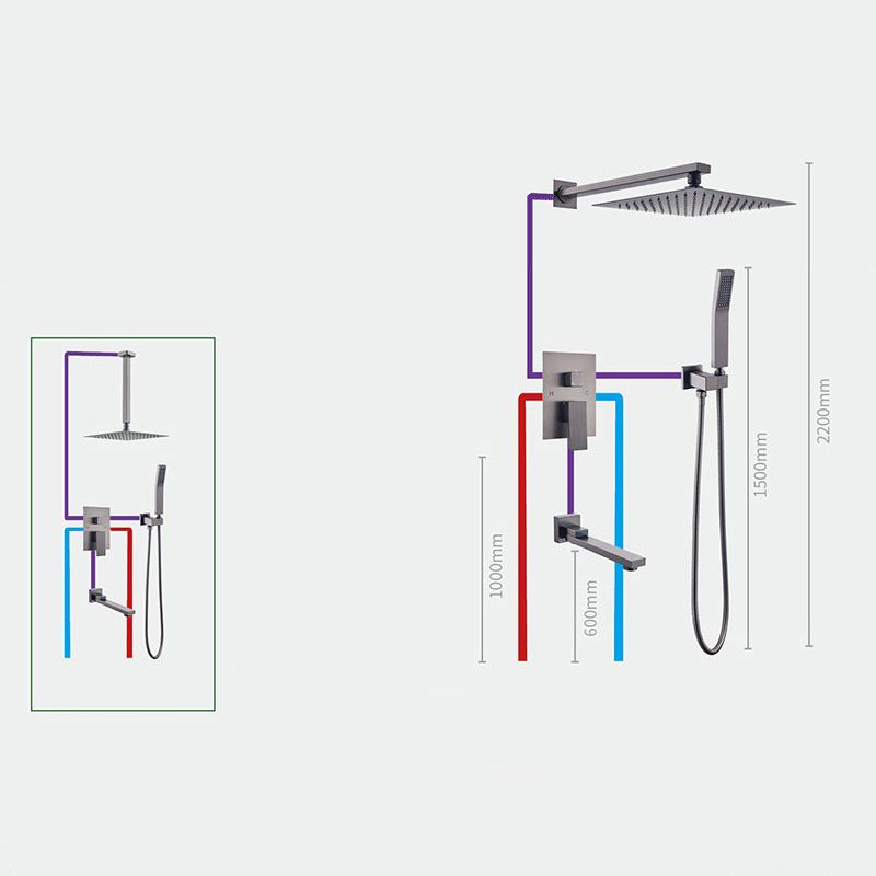 Modern Shower System Brass Adjustable Shower Head Temperature Control Shower Faucet