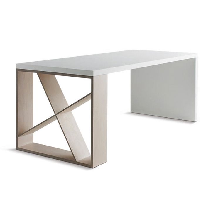 Rectangle Solid Wood Dining Table for Restaurant Modern Table with Double Pedestal