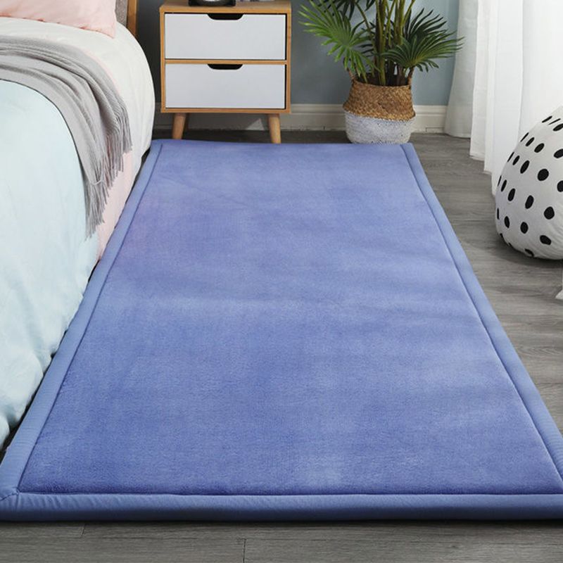 Solid Color Rug Short Velvet Living Room Carpet Polyester Washable Area Rug