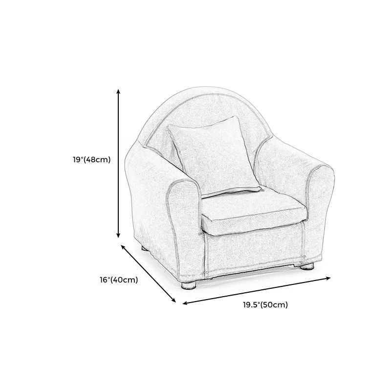 19.68"Wide Armchair Camel Back Cotton Blend Chair with Round Arms and Basic Four Legs