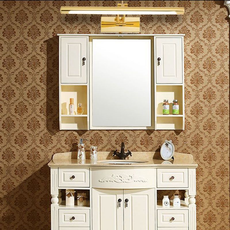 Éclairage de mur de miroir en métal moderne à 1 lumière linéaire