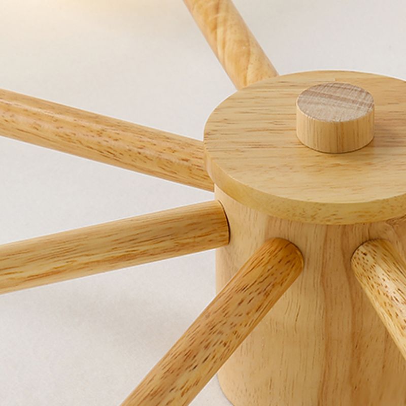 Plafonnier d'intérieur en bois de simplicité moderne, montage semi-encastré en verre Globe
