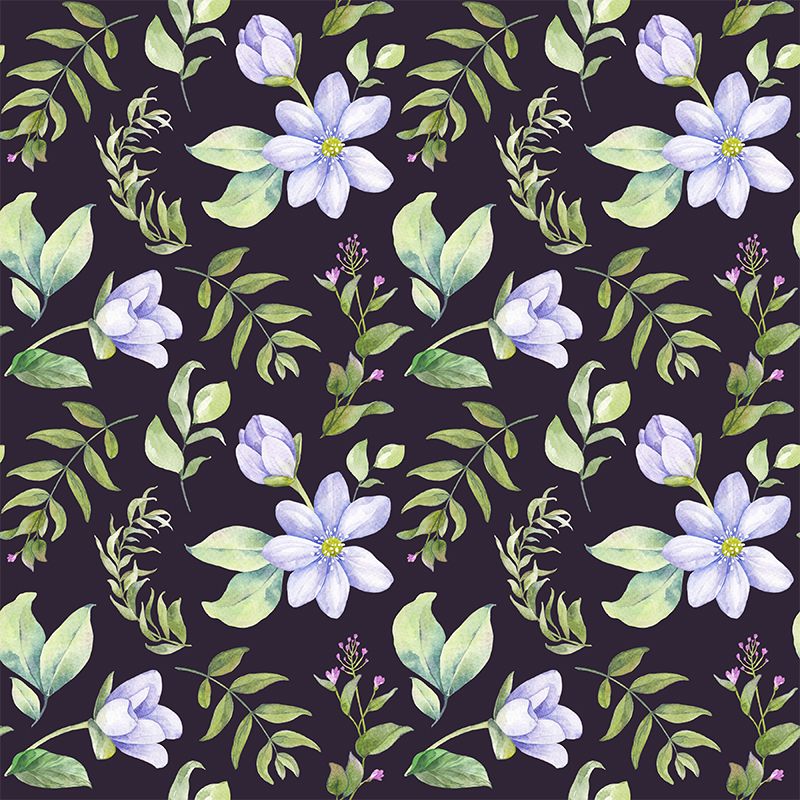 Modern Flower Wall Mural Non-Woven Stain Resistant Soft Color Wall Art for Living Room