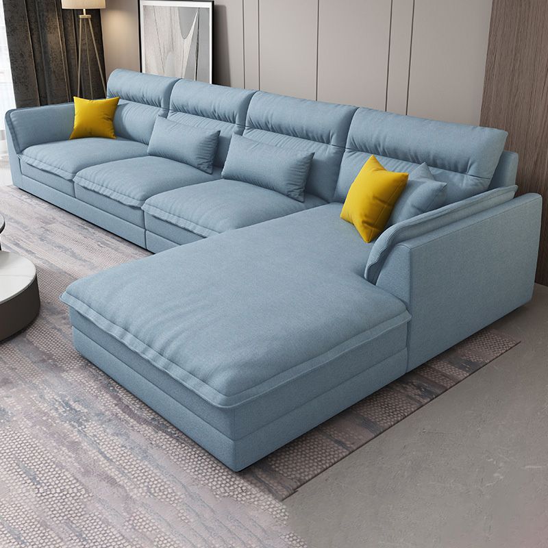 Modern Pillow Back Sectionals Faux Leather Pillow Top Arm Sectionals