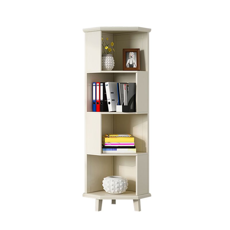Brown / White Wooden Corner Chest, 15.75" Wide Accent Chest with Shelves