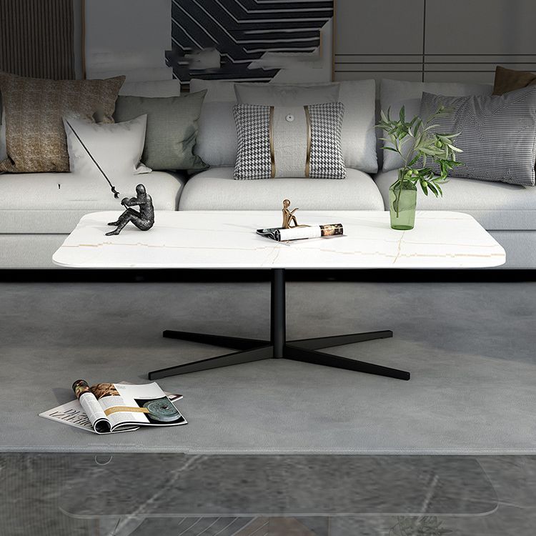 Abstract Coffee Table Rectangle Slate/Marble Top Coffee Cocktail Table