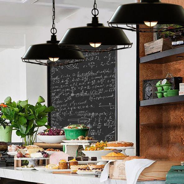 1 leichte Anhänger Leichte industrielle Retro -Schatten -Schatten -Metall -Hang -Lampe mit Grill für Esszimmer