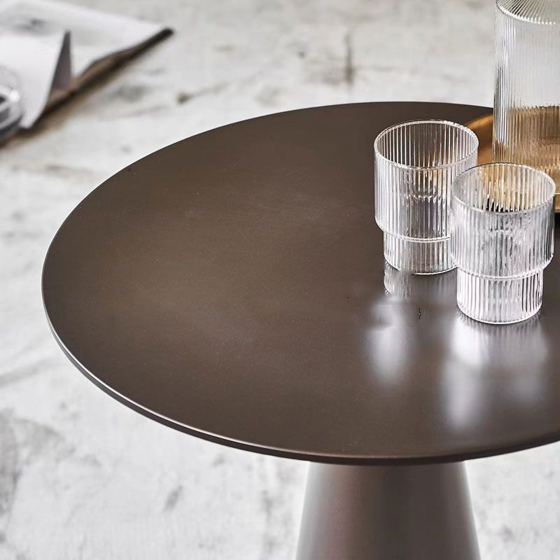 Mid-century Modern Style Pedestal Base Circular Top Metal Side Table