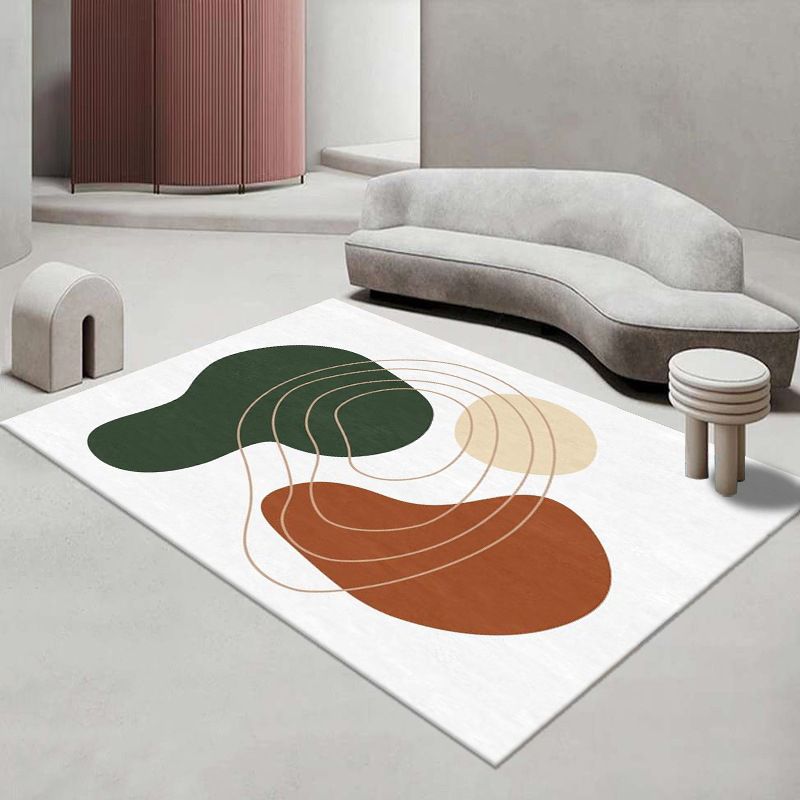 Tapis de couleur contrastée rose clair, tapis nordique en Polyester résistant aux taches pour la décoration de la maison