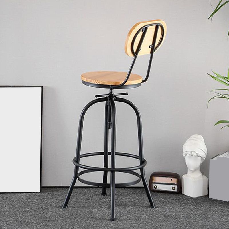 Adjustable Height Bar Stool Contemporary Barstool with Metal Leg