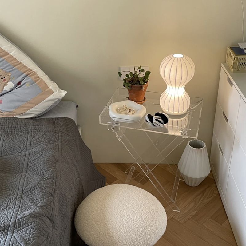 23.62" Tall Cross Legs End Table Acrylic Accent Side Table for Living Room