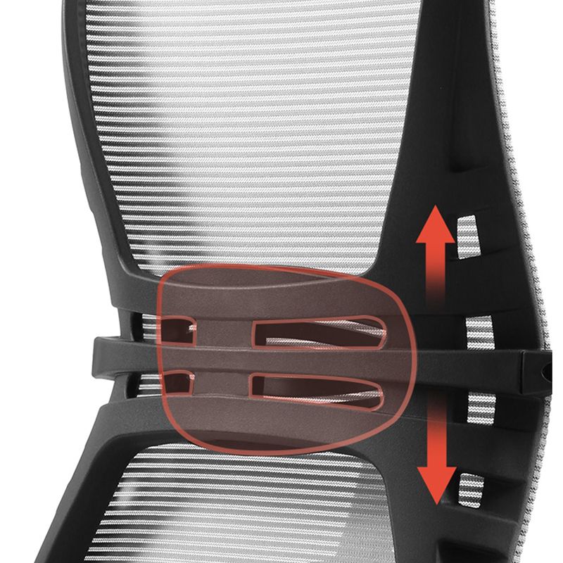 Fixed Arms Desk Chair Adjustable Seat Height Swivel Chair with Wheels