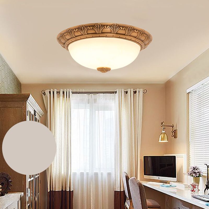 Plafonnier encastré en forme de bol, Style campagnard américain, abat-jour en verre d'intérieur