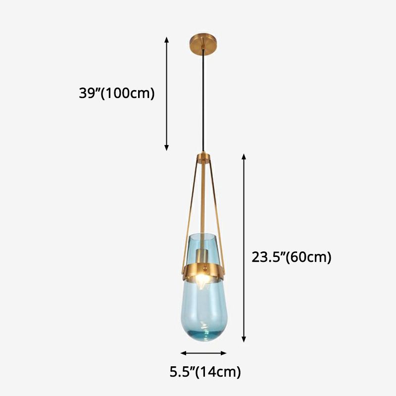 1-Light Contemporary Style Teardrop Shape Pendant Lighting