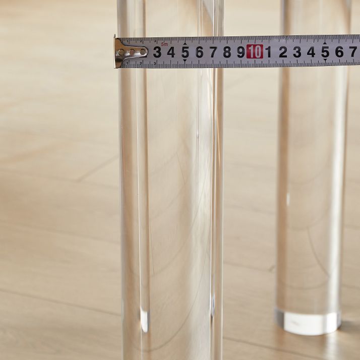 Acrylic Legs Dining Furniture Set 1/2/3/4 Pcs Round Table with Upholstered Chairs