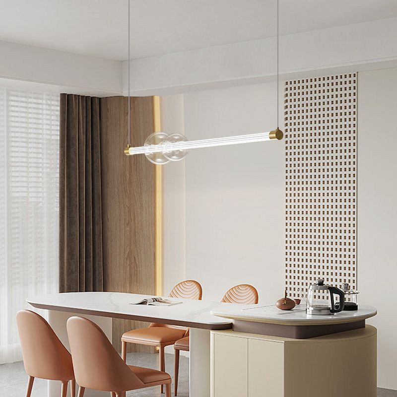 Clear Glass Ceiling Pendant Light Modern LED Kitchen Island Lighting Ideas