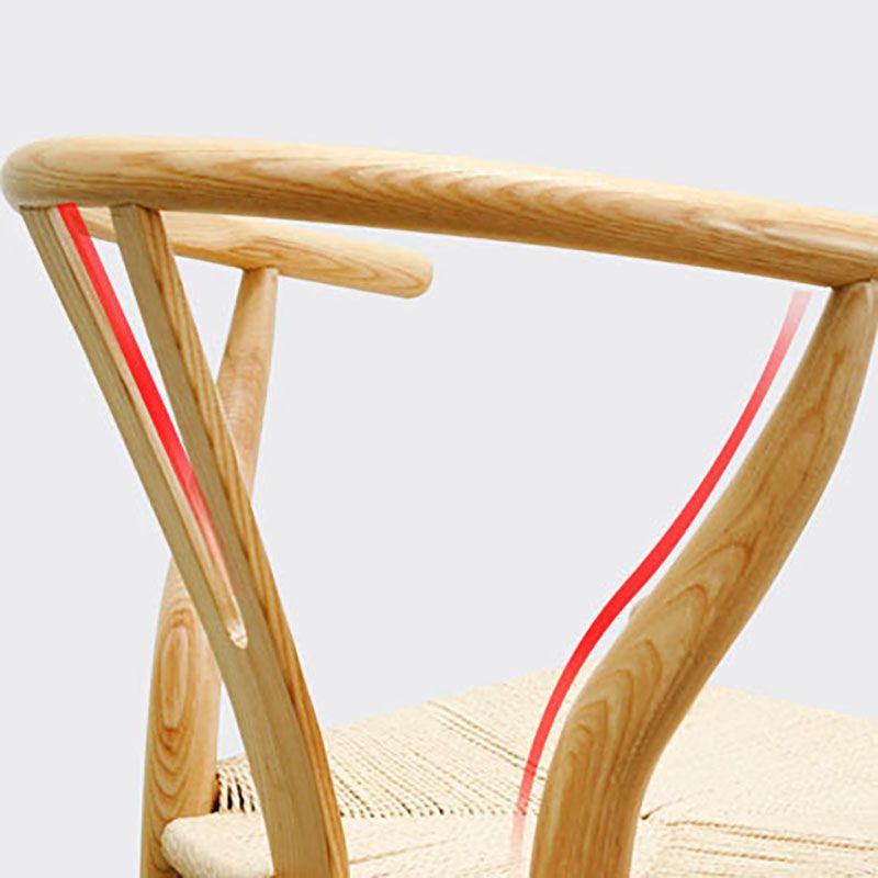 Contemporary Wood Dining Room Chair Wicker Single Dining Chair for Home Use