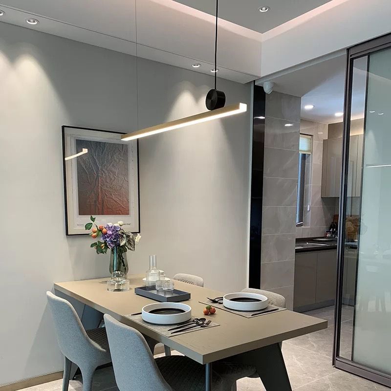 LED Island Light Gold Island Hanging Light with Acrylic Shade for Dining Room