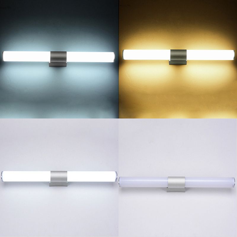 Silver Acrylic Contemporary Wall Sconce 1-Light Linear Wall Mounted Lighting for Bathroom