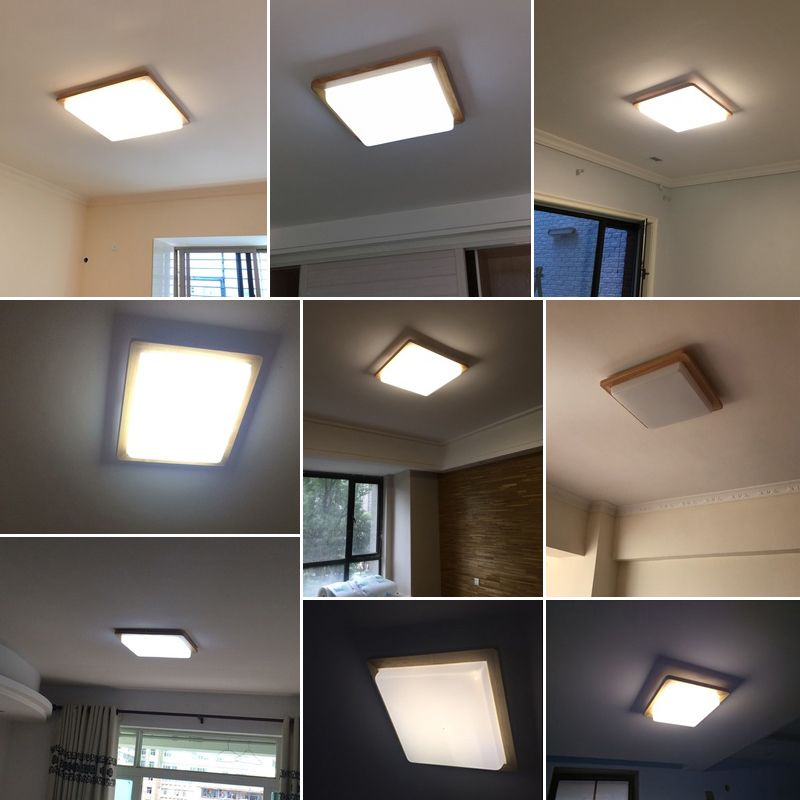 Luminaires de plafond encastrés à LED carrés Luminaire de plafond encastré moderne en bois