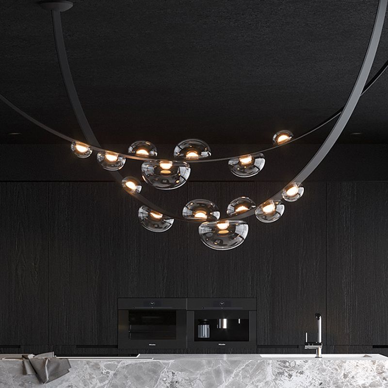 Modern Pendant Lighting Fixtures Glass 7 Lights Island Light Fixture