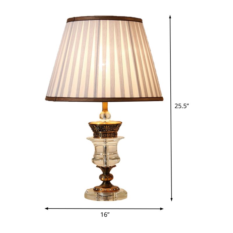1 tête de salle à manger lampe de bureau moderne table de table beige avec une teinte de tissu poussée large