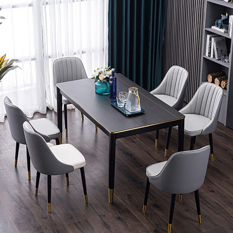 Silla lateral interior escandinava Silla de comedor Parsons tapizada de metal