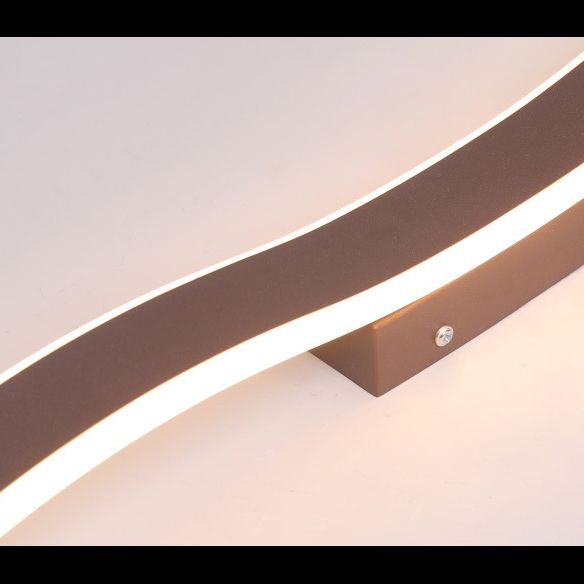 Wave Metal Semi Flush Mount Lighting Minimalist LED Coffee Semi Flush Ceiling Light