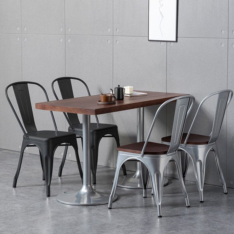 Industrial Dining Room Table Pine Solid Wood Table with Metal Base for Home Kitchen Dinner
