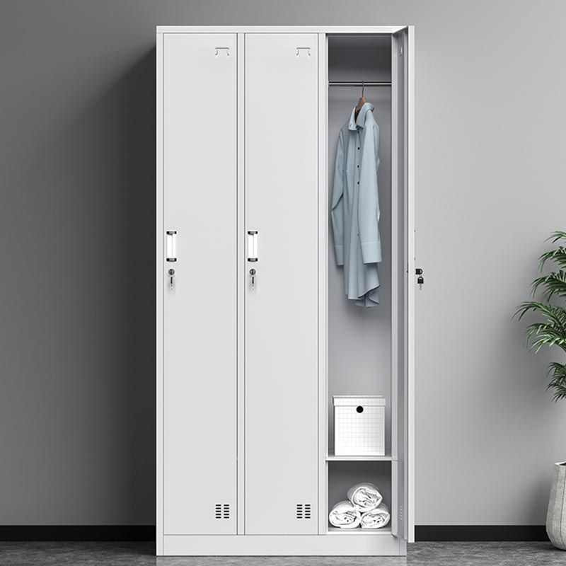 Metal Modern Hinged Door Cabinet Grey Storage Cabinet for Home