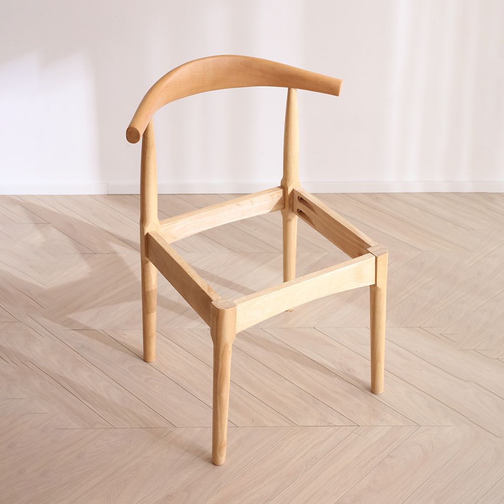 Chaise de salle de maison scandinave ouverte en bois ouvert chaise de salle à manger rembourrée