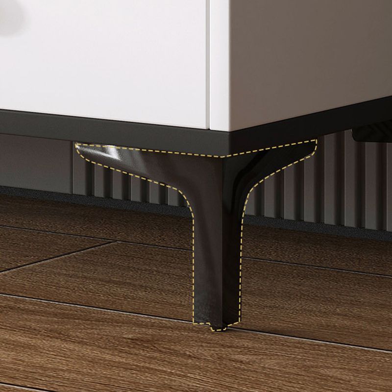 Modern White Storage Chest Dresser Wood Combo Dresser with Drawers and Doors