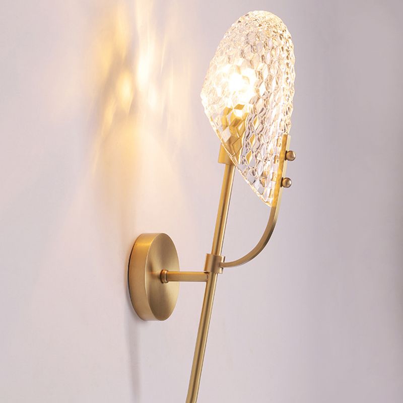 Lampada a parete ombra smussata Modern Crystal 1 Light Brass Wall Sconce Light per il corridoio