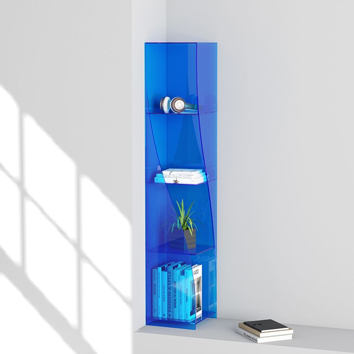 Modern Style Closed Back Bookshelf Vertical Acrylic Bookcase
