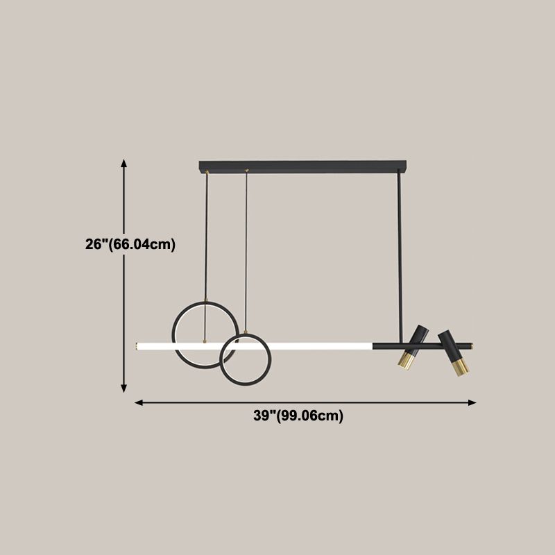 Luces colgantes de la isla de metal de la isla de geometría de estilo moderno