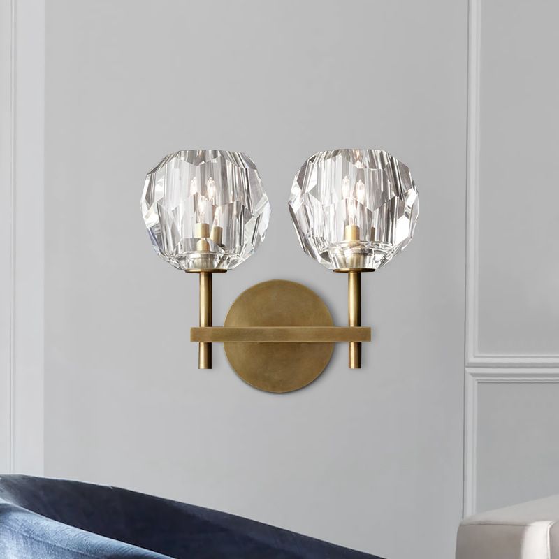 Modern Luxury Style Spherical Shade Wall Sconce Glass Sconces For Living Room