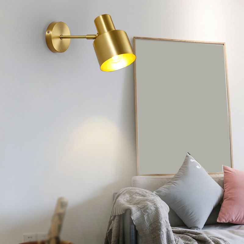 Single Modernism Golden/Black Wall Mounted Sconce Shaded Wall Light for Living Room