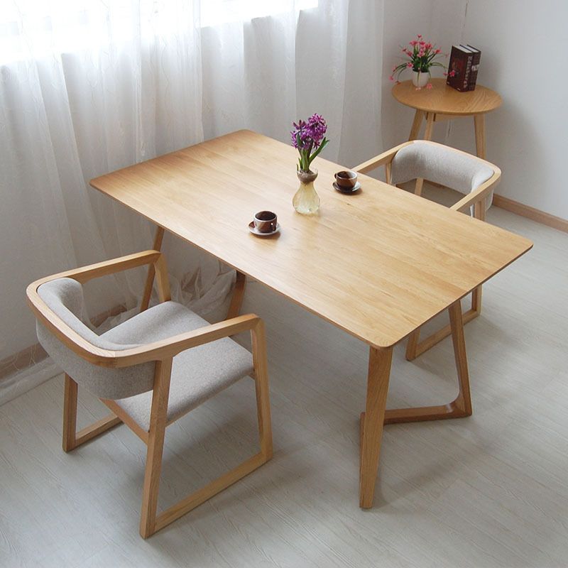 Glam Style Wooden Dining Arm Chair Matte Finish Open Back Dining Chair for Dinning Room