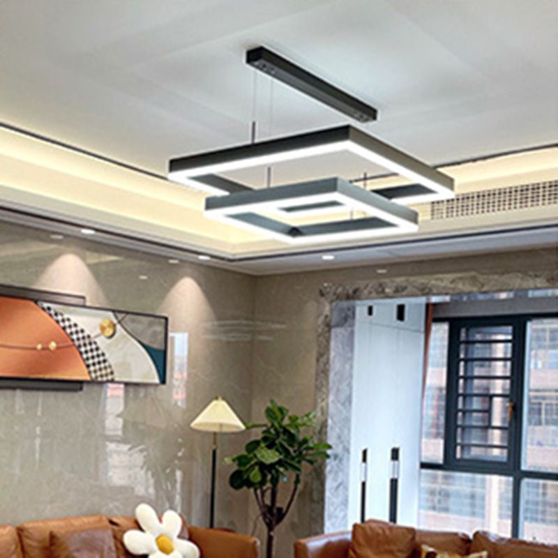 Lampade a forma quadrata contemporanea il lampadario del ristorante il lampadario sospeso con ombra acrilica