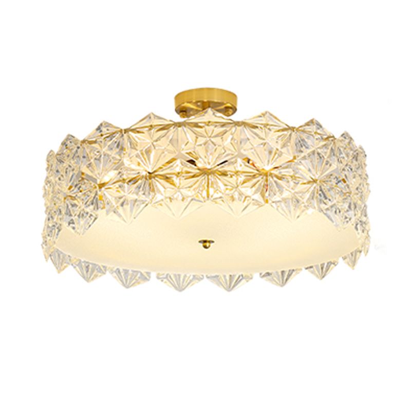 Plafon de forme ronde Mount de chasse moderne en fer moderne avec abat-jour en verre pour étudier