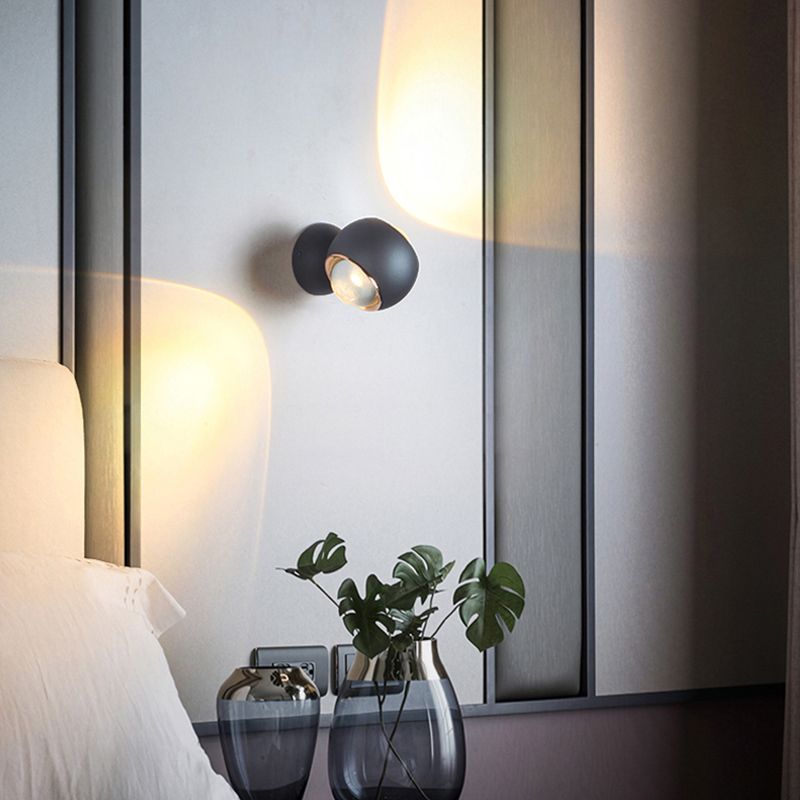 Modern Simple Aluminum Wall Light Circle Shape Rotatable Wall Lamp for Living Room