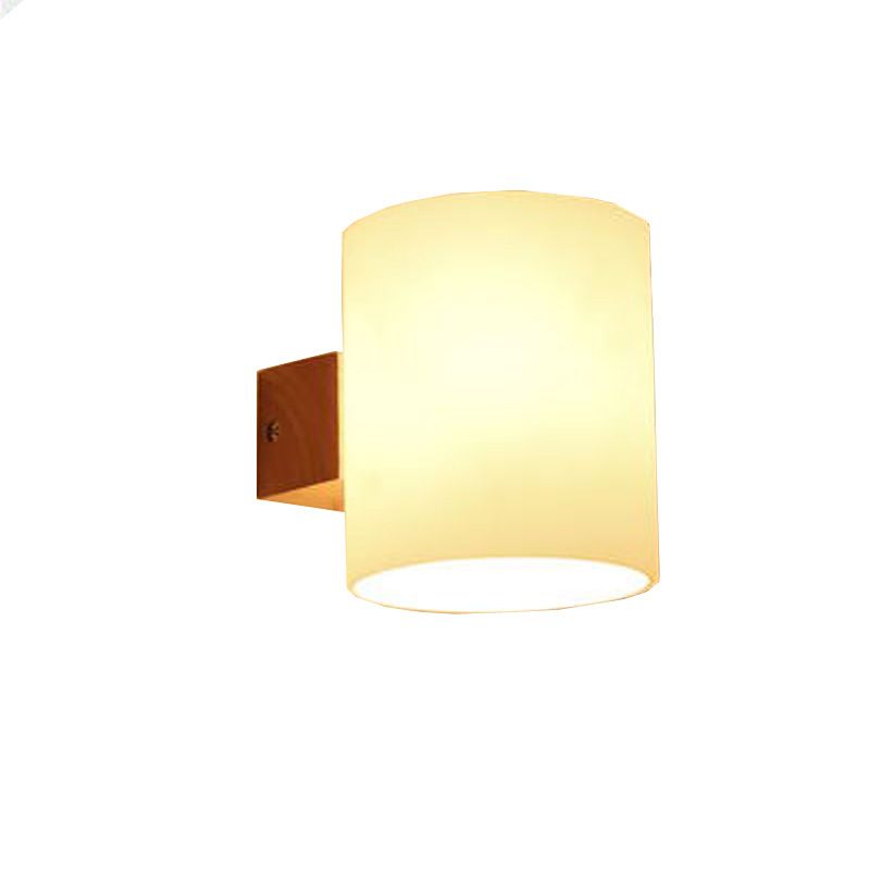 Bedroom Modern Minimalism Sconce Light Solid Wood One Head Wall Mounted Lighting Fixture