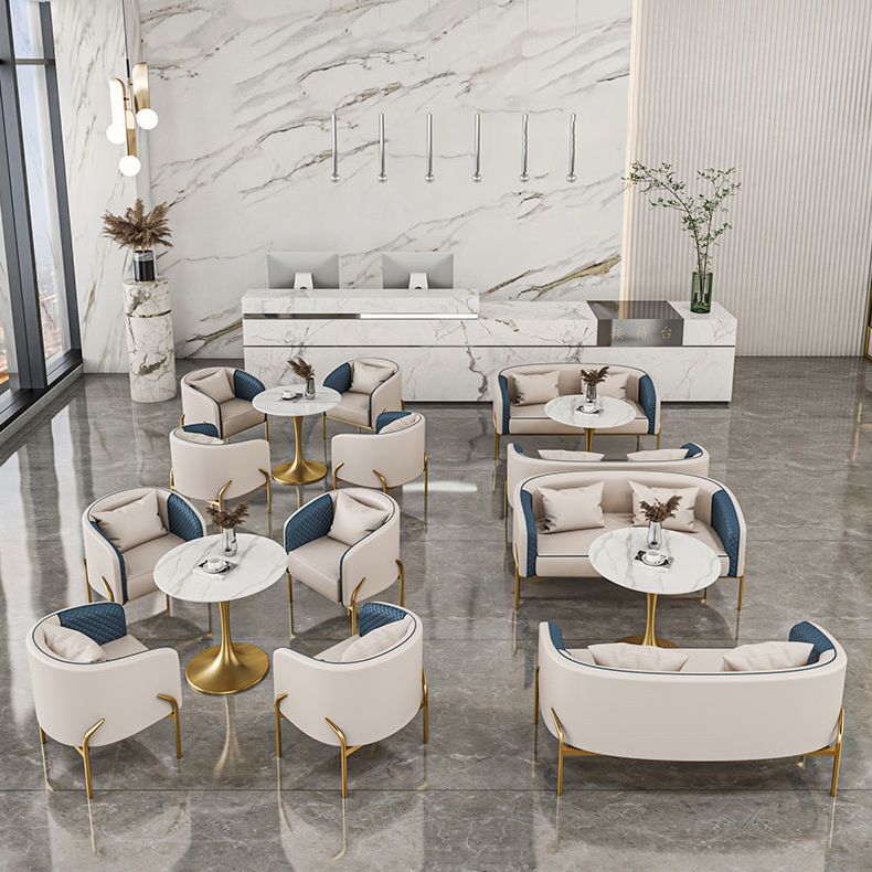 Glam Style Dinette Set 1/3/4/5 Pcs Round Stone Dinette Table with Dining Chair