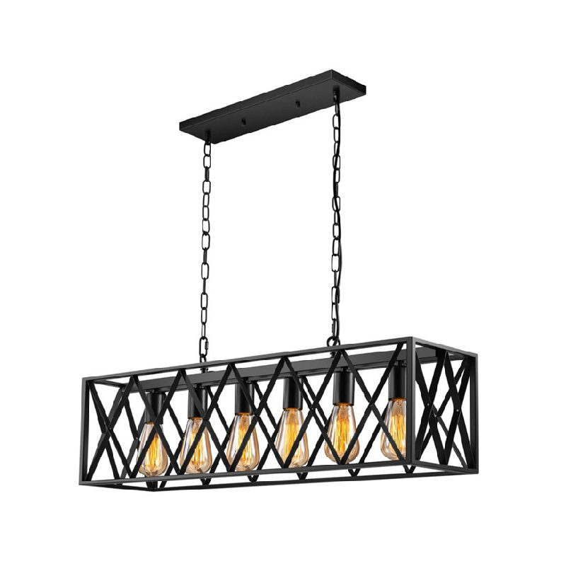 Industrial Island Light Black Pendant Lighting Fixture for Dining Room