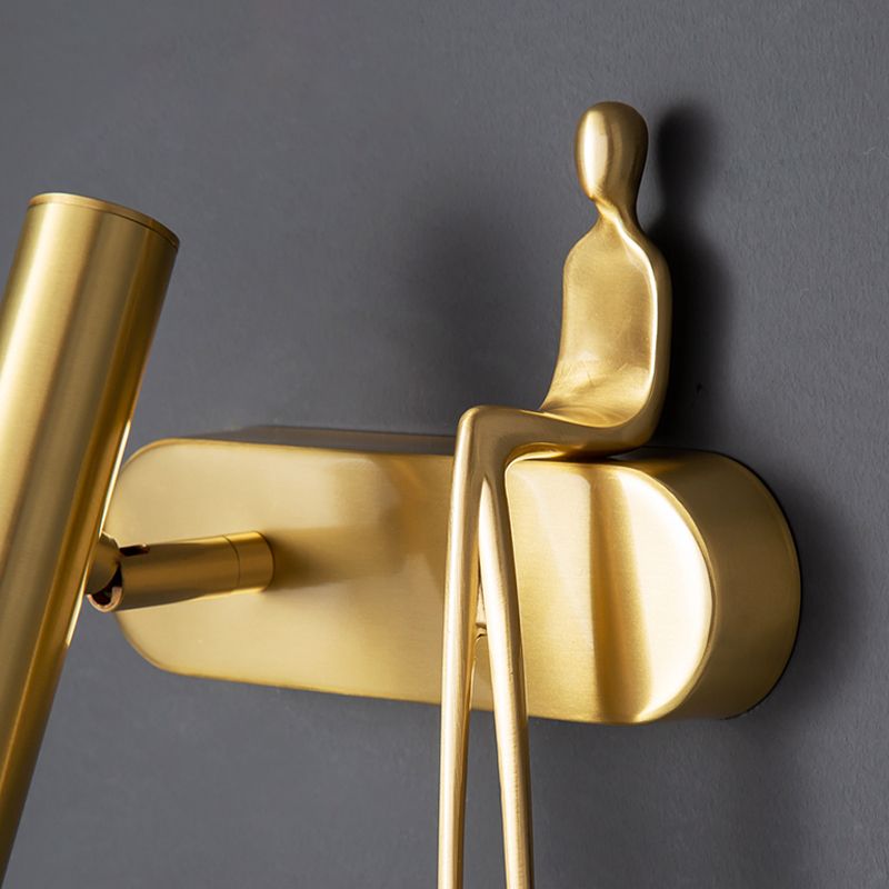 Copper Wall Lamp Modern Style Wall Mount Lamp with Metal Shade for Bedroom