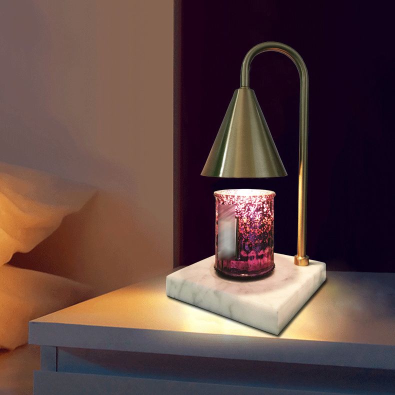 Postmodern Style Cone Shape Table Light Metal 1 Light Nightstand Lamps for Bedside