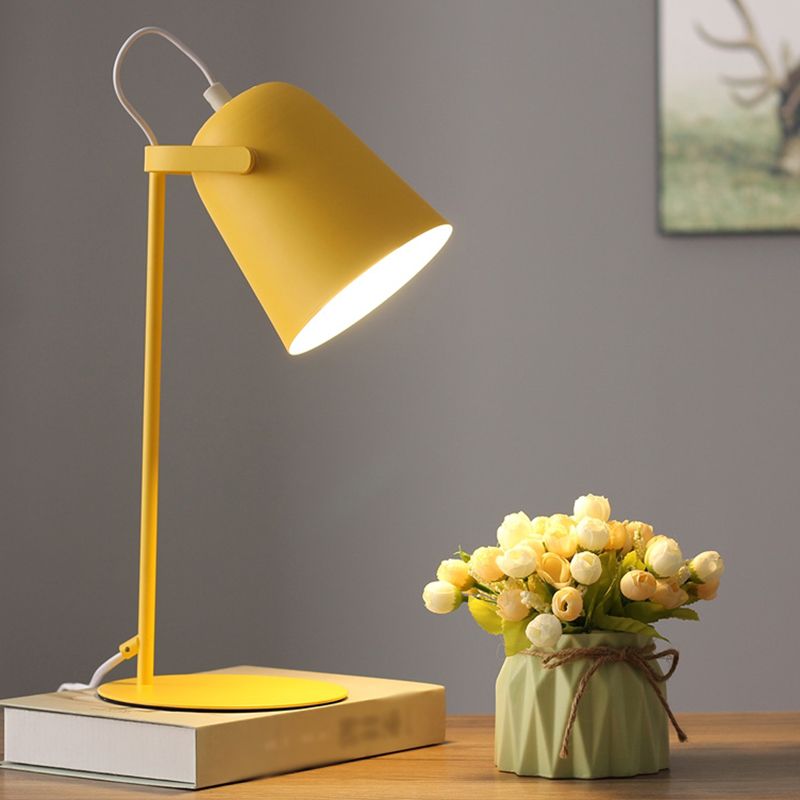Cone 1 Light Nightstand Lamp Contemporary Metal Night Table Lamps for Bedroom